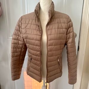 Love Tree Taupe/Tan Puffer Jacket